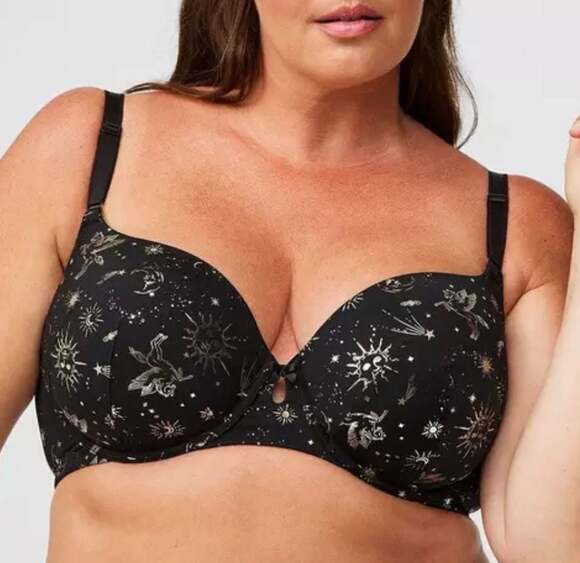Torrid Other - Torrid Black Celestial Space Star Perfect T-Shirt Bra Smoothing Back 50B